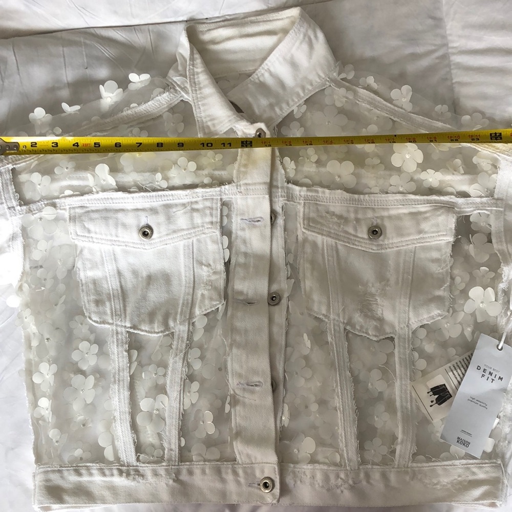 Boho brocade denim jacket. Size m/l